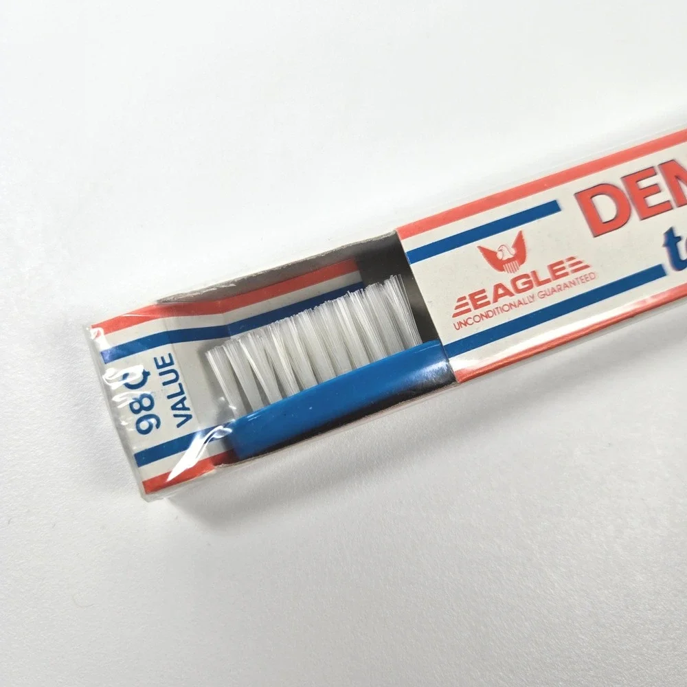 Vintage NOS Denta-Brite Toothbrush Blue Adult Medium TOPS E.H.R‎ Corp